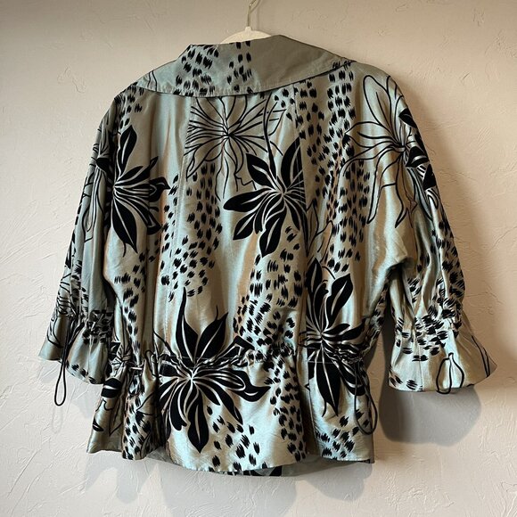 Lagenlook Art To Wear Jacket Floral Metallic S Y2K Velvet Artist Whimsigoth Boho - Picture 13 of 15